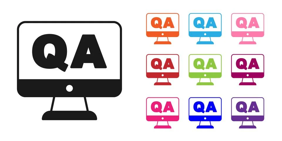 Black Speech bubbles with Question and Answer icon isolated on white background Stock Illustration