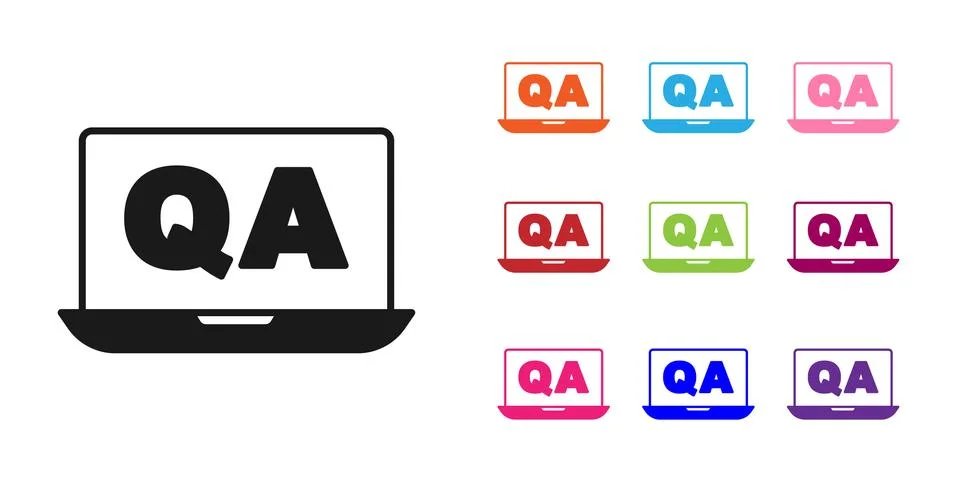 Black Speech bubbles with Question and Answer icon isolated on white background Stock Illustration