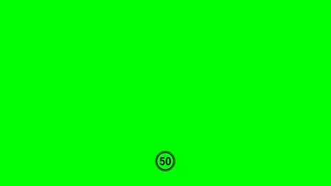 Black speed limit 50 sign bottom bell animation Vídeo Stock 342830143