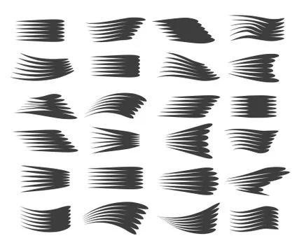 Black Speed Line Set Stock Illustration