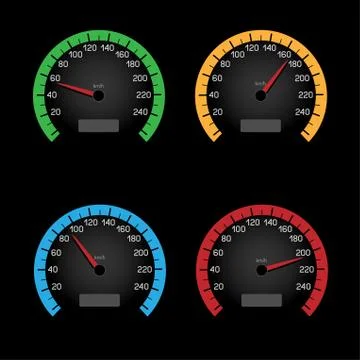 Black speedometer dial Stock Illustration