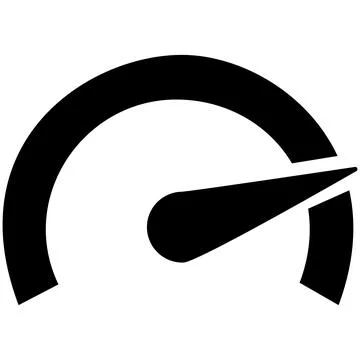 Black speedometer element vector icon Stock Illustration