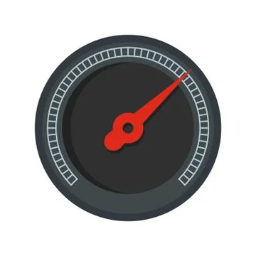 Black speedometer icon, flat style Stock Illustration