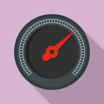 Black speedometer icon, flat style 스톡 일러스트