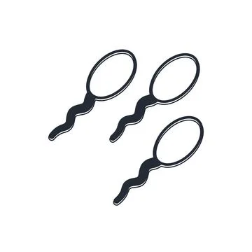 Black Sperm icon isolated on white background.  Vector Stock Illustration