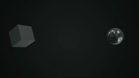 Black Sphere and Cube collision with each other and Collapse in Slow Motion Stock Footage 123252703