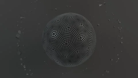 Black sphere on the black surface Illustrazione stock
