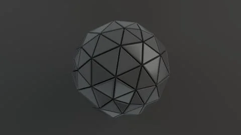 Black sphere on the black surface Stock Illustration