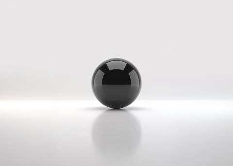 Black sphere with shadow. Ball. 3D render イラスト素材