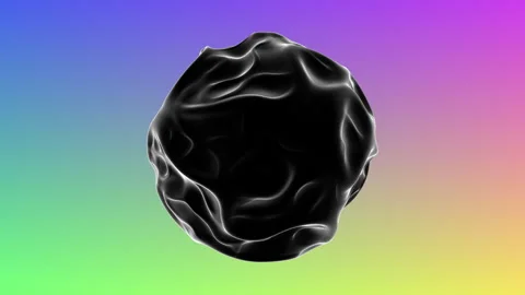 Black sphere shines amidst vibrant purple and green background 스톡 동영상 274181953