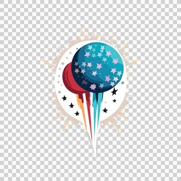 Black Sphere With Star Patterns stars spikes white Stock Illustration