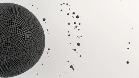 Black sphere on the white surface Stock Illustration
