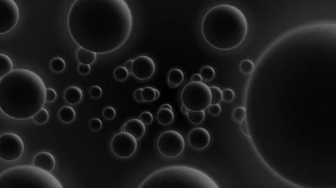 Black spheres on a black background Stock Illustration