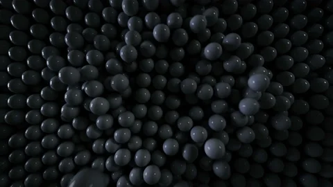 Black spheres falling 3D render animation Stock Footage 163801998
