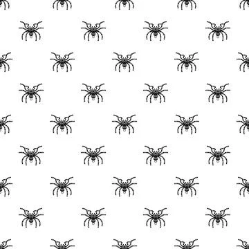 Black spider dotted pattern seamless background Stock Illustration