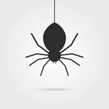 Black spider icon with shadow Stock Illustration