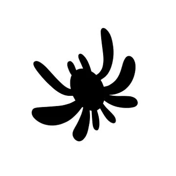 Black spider isolated on a white background. Silhouette of a spider. Stock Illustration