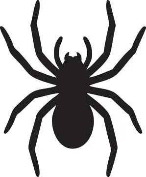 Black Spider Silhouette Icon Stockillustratie