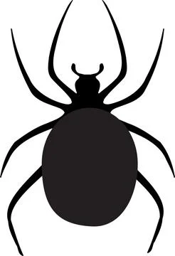 Black Spider Silhouette Vector Illustration Stock Illustration