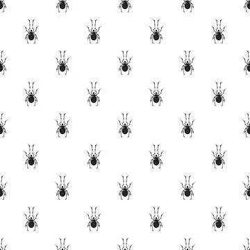 Black spider silhouettes creating seamless pattern background Stock Illustration