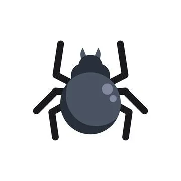 Black spider vector icon on white background Stock Illustration