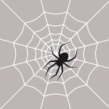 Black spider on a web background. Vector illustration Stock Illustration