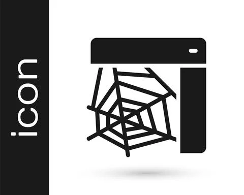 Black Spider web icon isolated on white background. Cobweb sign. Happy Halloween 스톡 일러스트