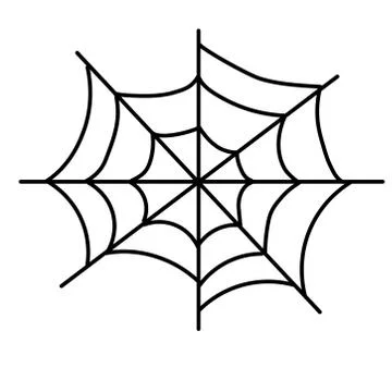Black spider web on a white background. Celebrating Halloween. Stock Illustration