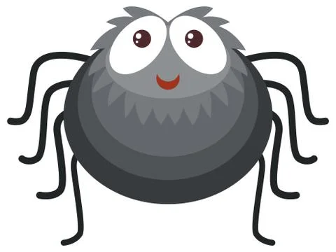 Black spider on white background Stock Illustration