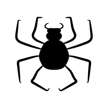 Black spider on a white background. Vector illustration. Hand drawing Stock Illustration