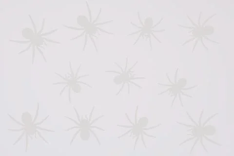 Black spiders on a white background, gradient background and silhouettes of Stock Photos