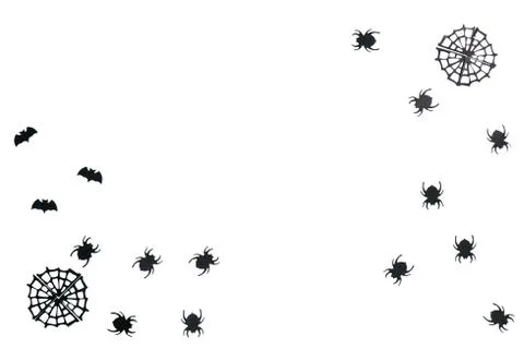 Black spiders on a white background. Illustrazione stock