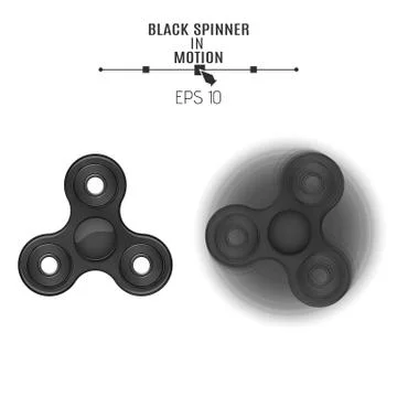 The black spinner is spinning on a white background. Modern toy antistress .. Illustration
