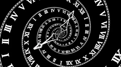 Black Spiral Clock loop 4K Stock Footage 32121849