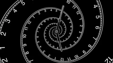 Black-spiral clock modern 4K-24P Stock Footage 32121874