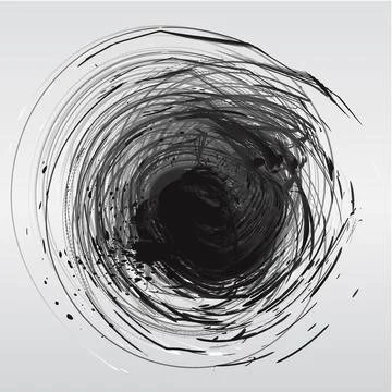 Black Spiral Grunge Pattern Isolated on White Background. Stock Illustration
