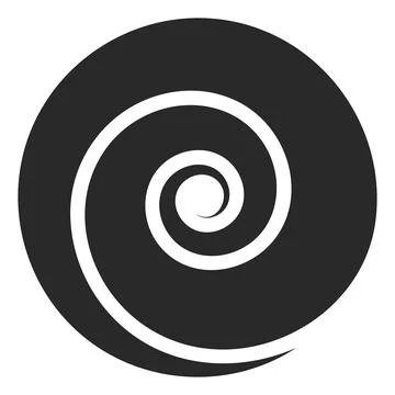 Black spiral icon. Psychedelic circle shape sign Illustrazione stock