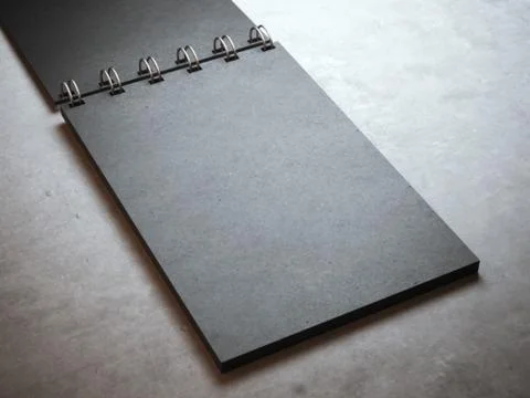 Black spiral notepad 库存插图