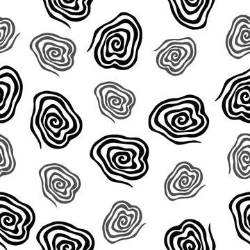 Black spirals seamless pattern Stock Illustration