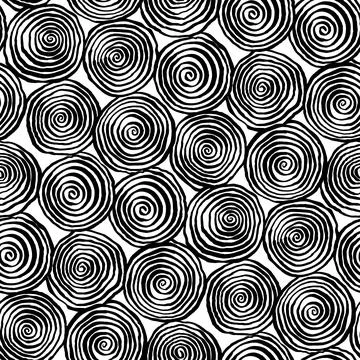 Black spirals on a white background Stock Illustration