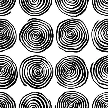 Black spirals on a white background Stock Illustration