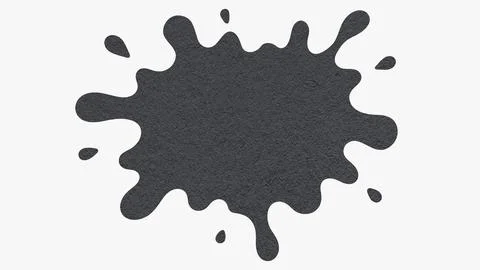 Black splash with copy space from textured paper isolated on white background Stock Illustration