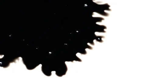 Black splash on white background Stock Footage 147703263