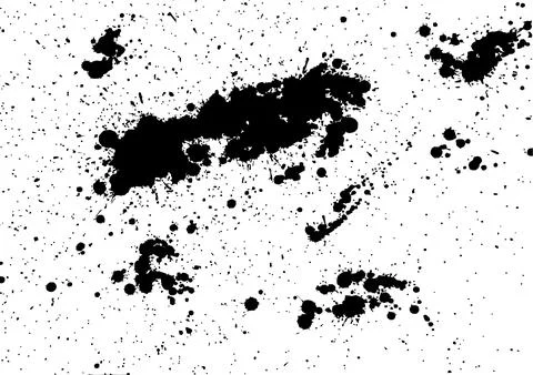 Black Splashes Hand Made Tracing From Sketch, Vector Illustration Illustrazione stock