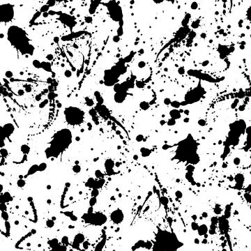 Black splashes on white background Stock Illustration