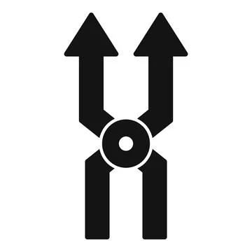 Black split arrows icon on white background Stock Illustration