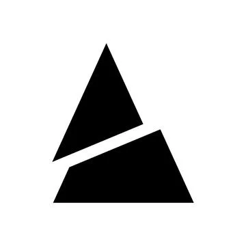 Black Split Triangle Shaped Letter A Icon Illustrazione stock