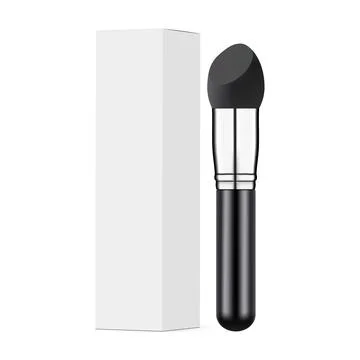 Black Sponge Foundation Brush, Packaging Box Stock Illustration
