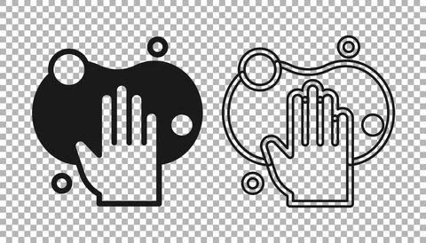 Black Sponge icon isolated on transparent background. Wisp of bast for washing Stock Illustration