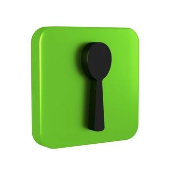 Black Spoon icon isolated on transparent background. Cooking utensil. Cutle.. Illustrazione stock